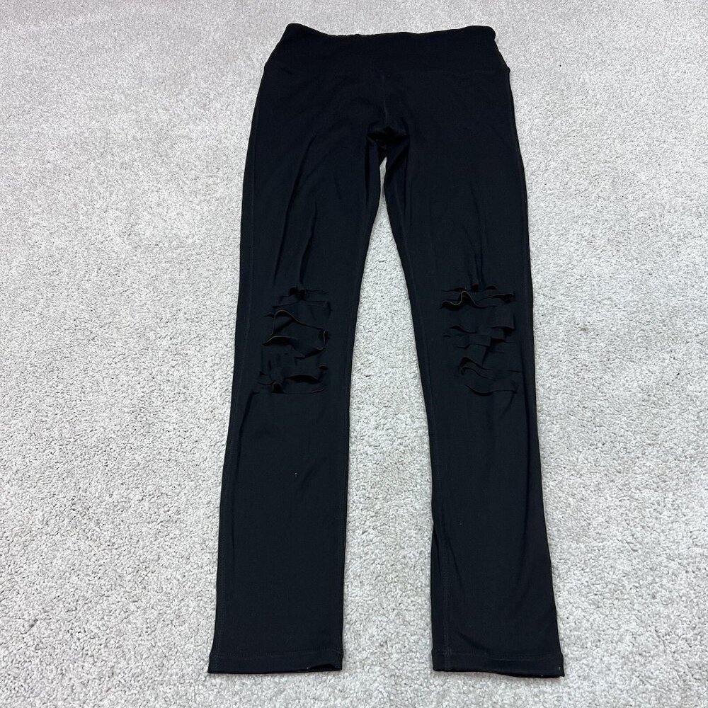 Urban Daizy Leggings Black Distressed Pull On Women’s Size Medium